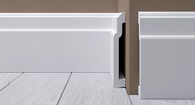 Плинтус напольный Де-Багет XPS POLYMER H9 (под покраску), 110х18х2000 мм, 1 м.п.